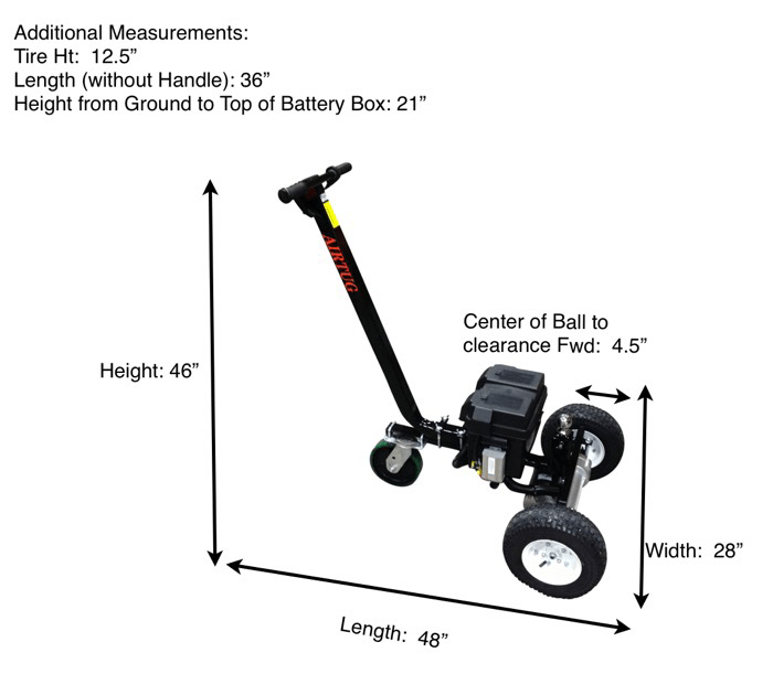 electric mini trailer tug dimensions