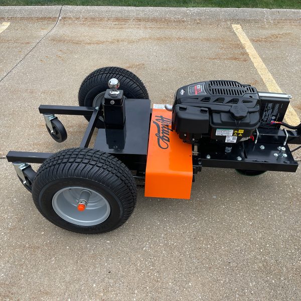 side view of gas-powered heavy duty trailer tug