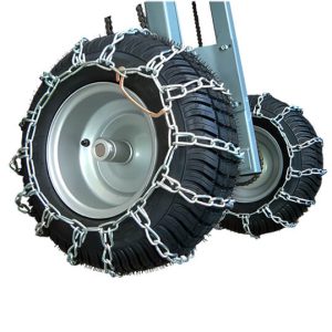 snow chains on tug wheels